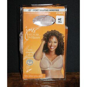 Just My Size Comfort Shaping Wirefree Bra 1Q20 Size 44C Nude Beige Sand NEW